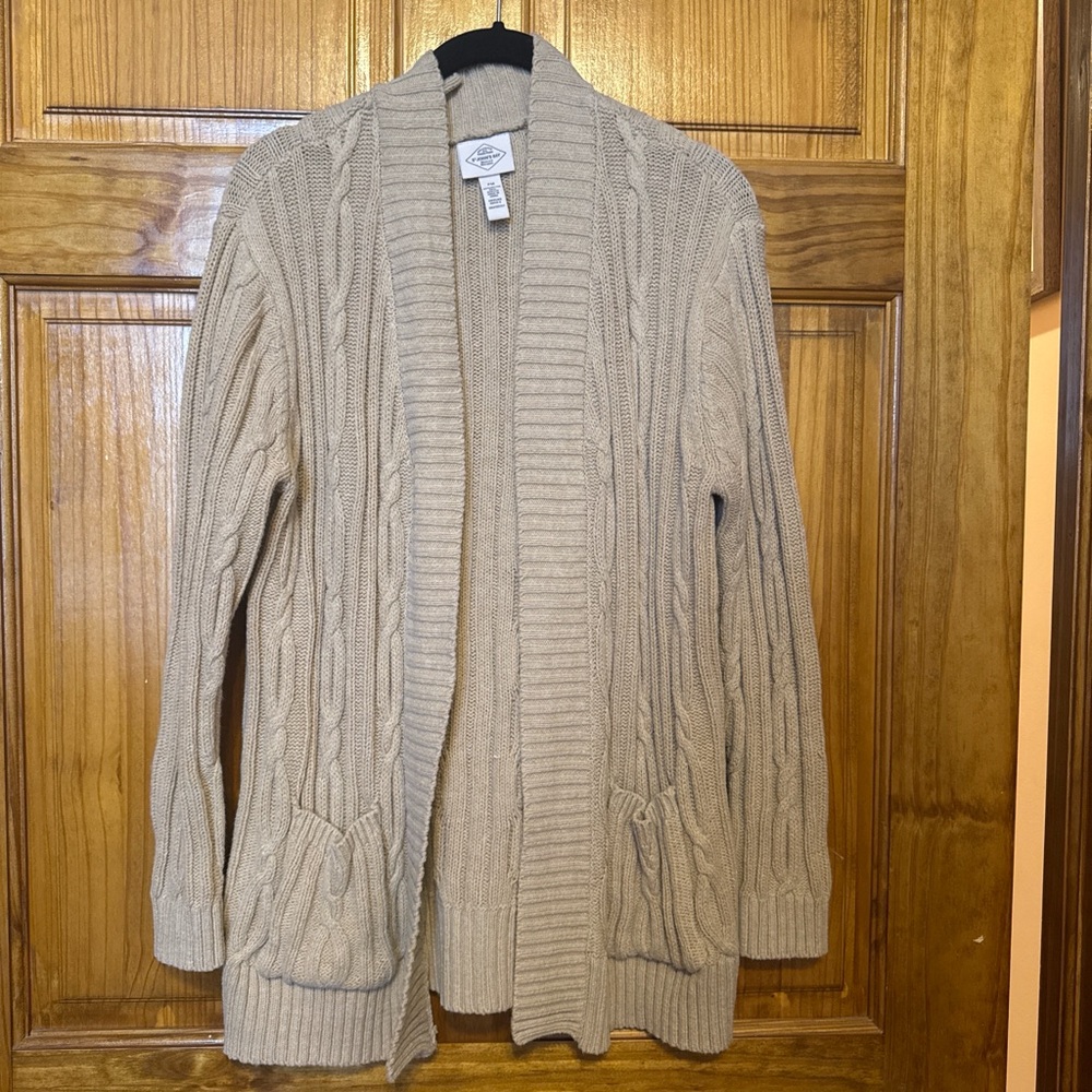 NWOT Cozy Cable Knit Cardigan Sweater - Tan